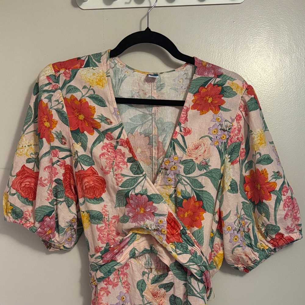 Floral Keyhole Wrap Midi Dress